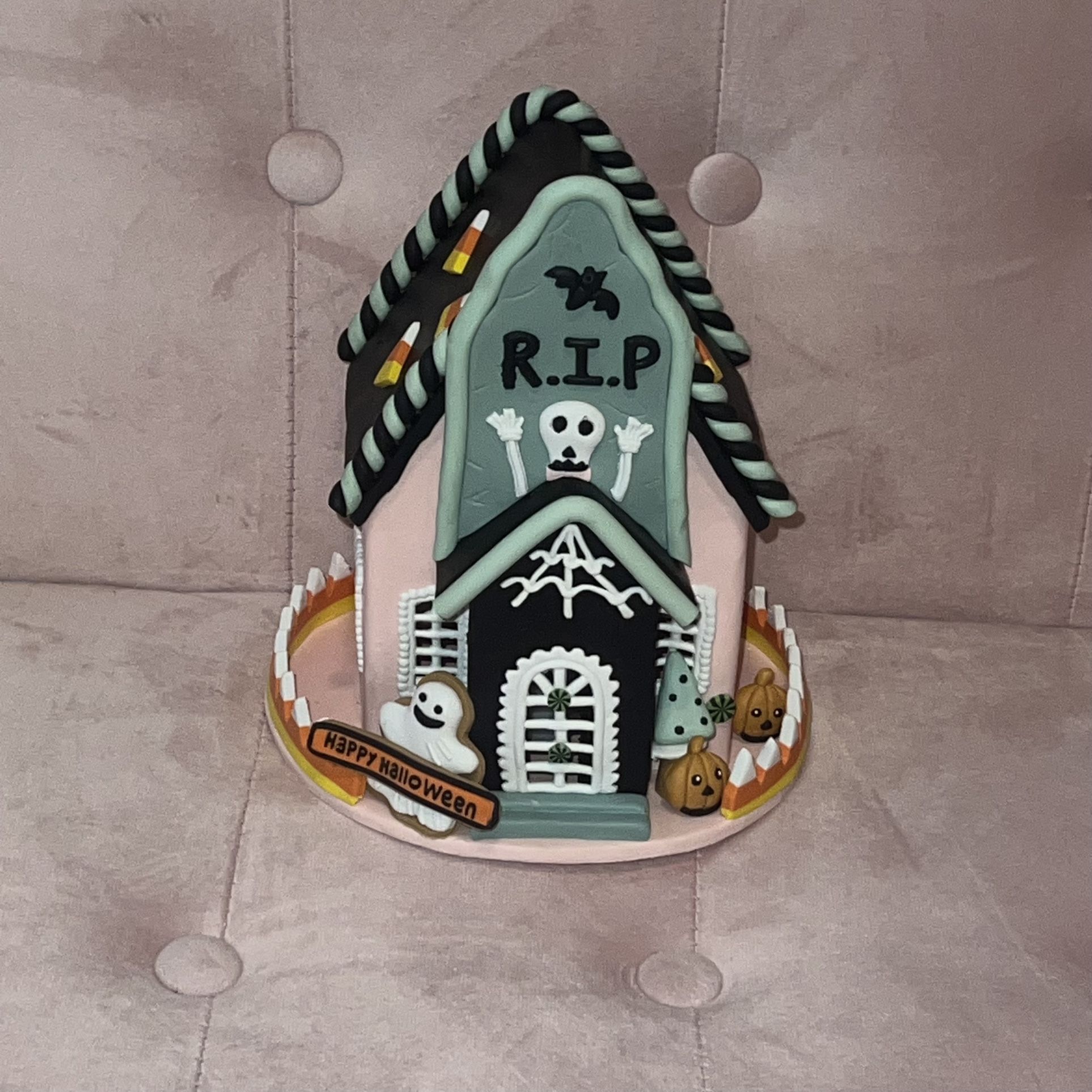 Pink Halloween Gingerbread House