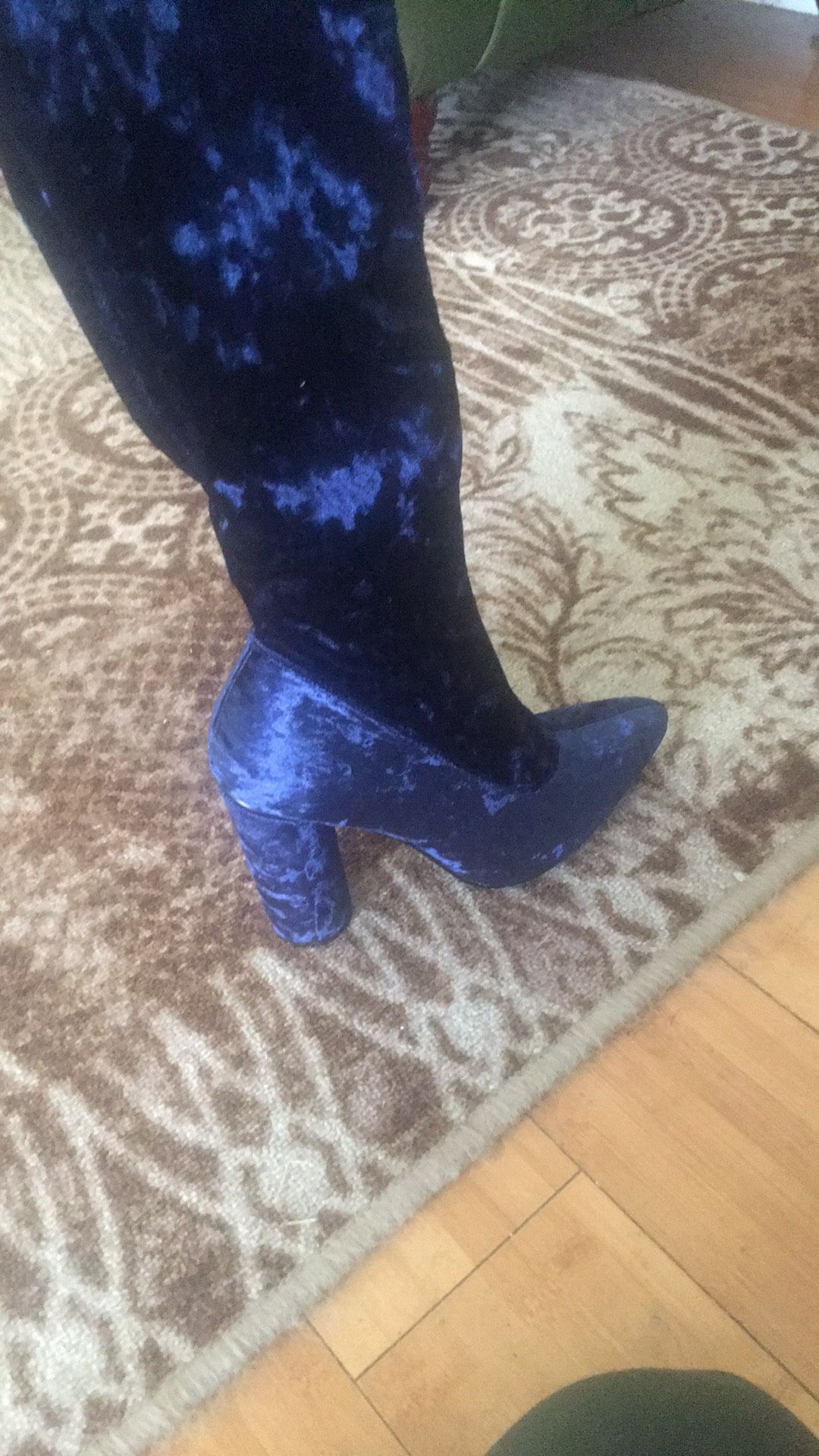 Blue Thigh high boots