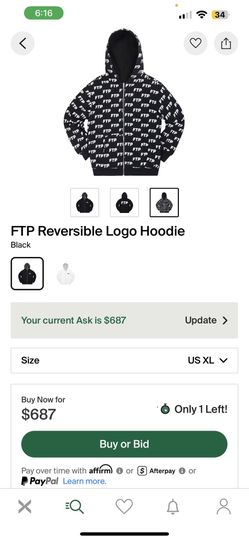 FTP Reversible Logo Hoodie Size XL