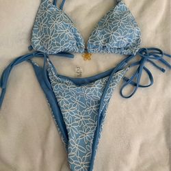 Blue Flower Design Bikini