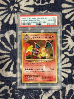 2016 POKEMON JAPANESE EXPANSION 20TH ANNIVERSARY #011 CHARIZARD-HOLO PSA 10