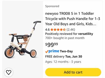 Toddler tricycle bike