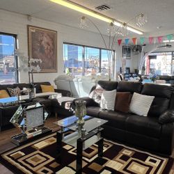 Brown Leather Match Sofá Recliner 