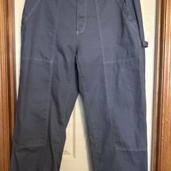 Women’s Old Navy ~ High Rise Utility Pants Womens 16 ~ Dusty Blue Straight Cotton