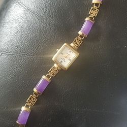 Sterling Silver Watch With Jade
