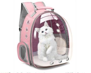 Pink—(NEW) PetPack (5 Colors) Adorable Bubble Carrying Bag for Small, dogs Cats, Space Capsule Pet Park, Hiking backpack, Airline Approved