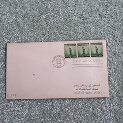19/41 day of issue cover featuring three 1¢ national defense stamp #899