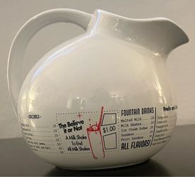 Rosanna Retro Soda Fountain Ceramic Pitcher – “Eating Out” Diner Style Decor