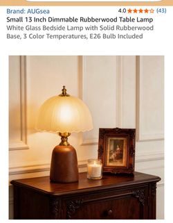 AUGsea Small Dimmable Rubberwood Table Lamp