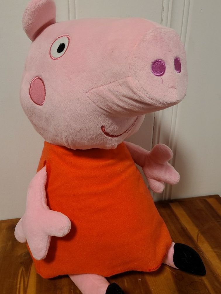 PEPPA Pig 19" Pink Plush in Red Dress by Fiesta New With Tags