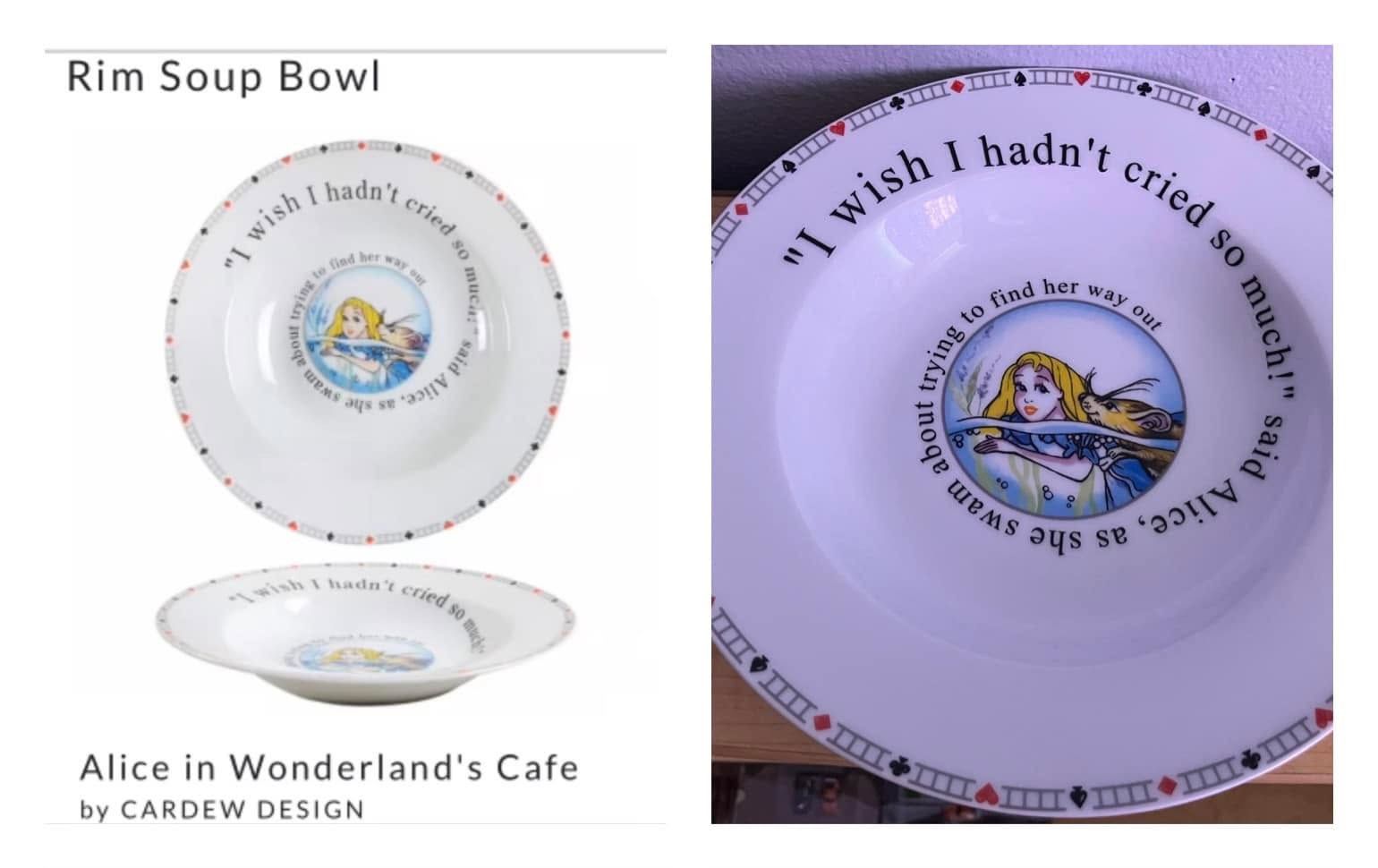 DISNEY Alice In Wonderland Soup Bowl/Plate (New)
