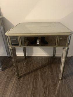Pier 1 Mirror/Glass Side Table Nightstand