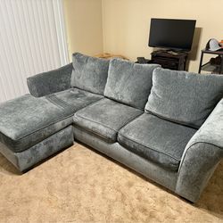 Blue Sofa with reversible chaise