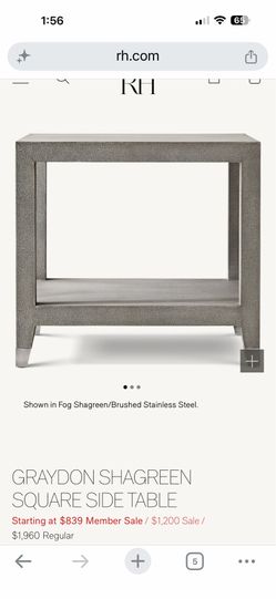 2 GRAYDON SHAGREEN SQUARE SIDE TABLE