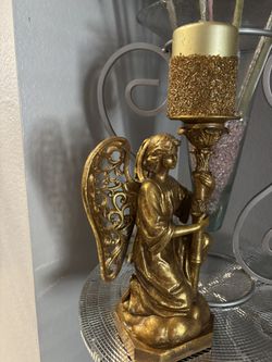 16 Inches Gold Angel Candel Holder