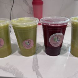 Green Juice And Red Jugo Verdes