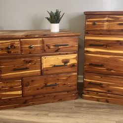 Solid Aromatic Cedar Dresser Set – Restored, Smooth Drawers, Natural Finish