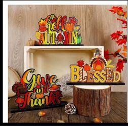 MAGGIFT 3 Pack Thanksgiving Decorations for Table, Thanksgiving Tabletop Centerp
