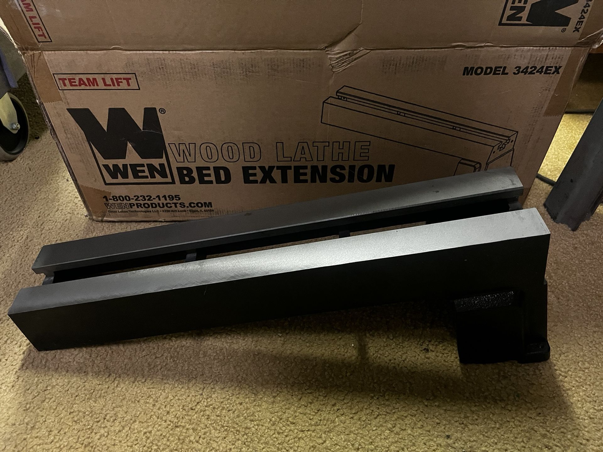 Wen Wood Lathe Bed Extension