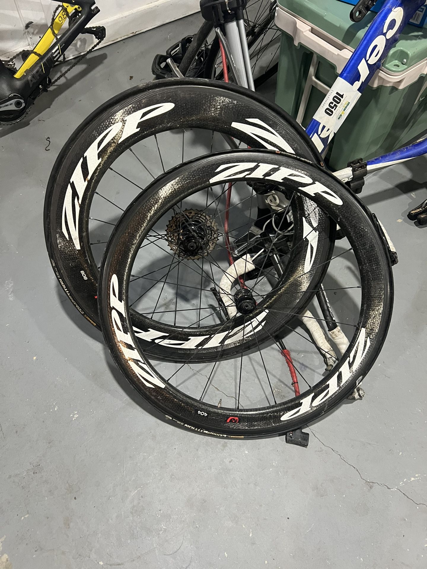 700c ZIPP 404 front / 808 rear tubular FULL CARBON Wheelset