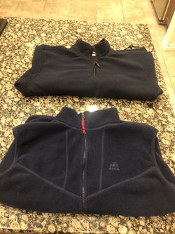 EMS (Eastern Mountain Sports) fleece vest and IZOD fleece pullover, never worn