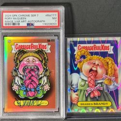 2024 GPK Chrome Rory McQueen Artist Auto PSA 7 + Braided Brandy Refractor 