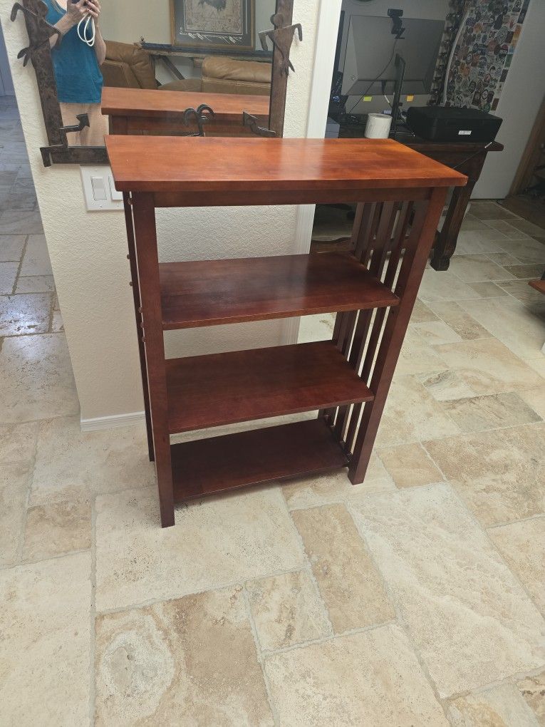 Wood Bookcase Mission Style Rustic Bookshelf Walnut