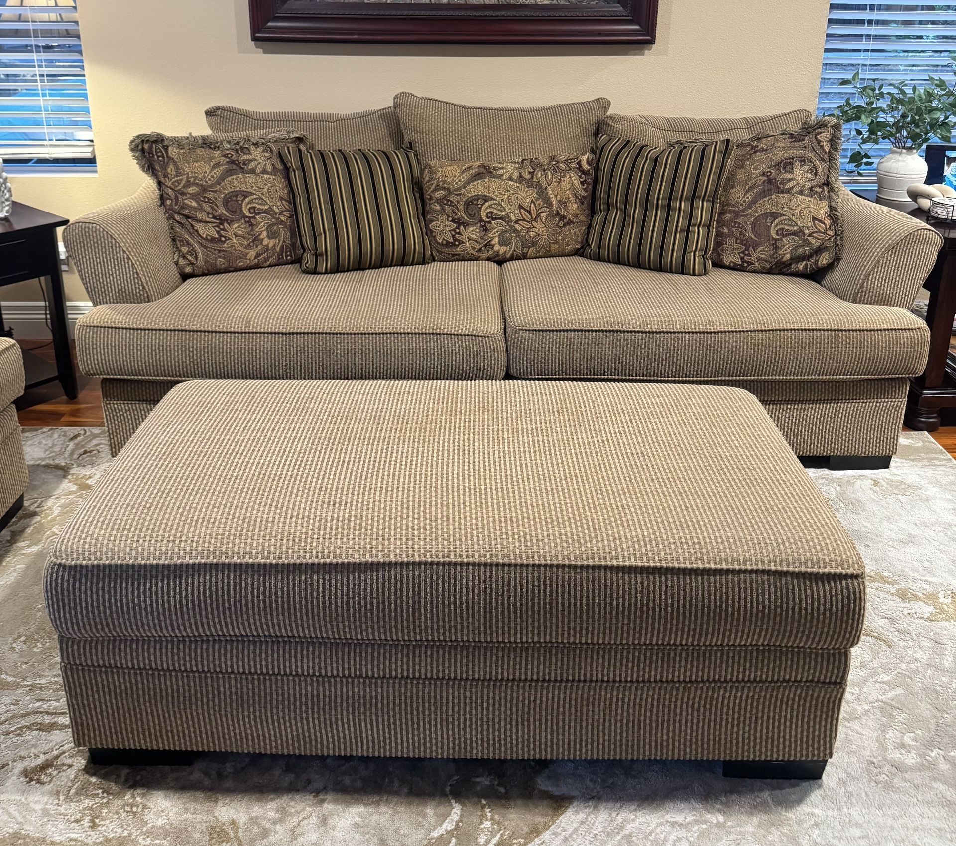 Sofa and Ottoman & End Tables