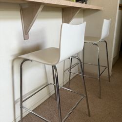 2 White Bar Stools