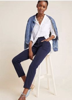 ANTHROPOLOGIE Womens' Bryson  Navy Blue Pants Size 0