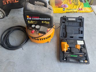 Bostitch 6-Gallon Air Compressor + 16-Gauge Finish Nailer Kit – Ready to Use