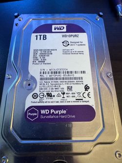 1TB Western Digital Purple Hard Drive (WD10PURZ)
