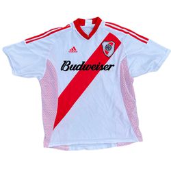 Vintage Adidas River Plate Budweiser Argentina Soccer Jersey Shirt