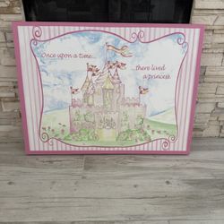 Pink Princess Castle Canvas Picture 
