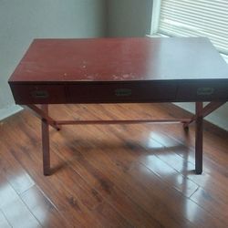 Reddish Brown 3 Drawer Wood Wooden Desk