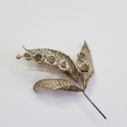 Large Sterling Silver Leaf Pin