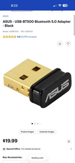 ASUS - USB-BT500 Bluetooth 5.0 Adapter