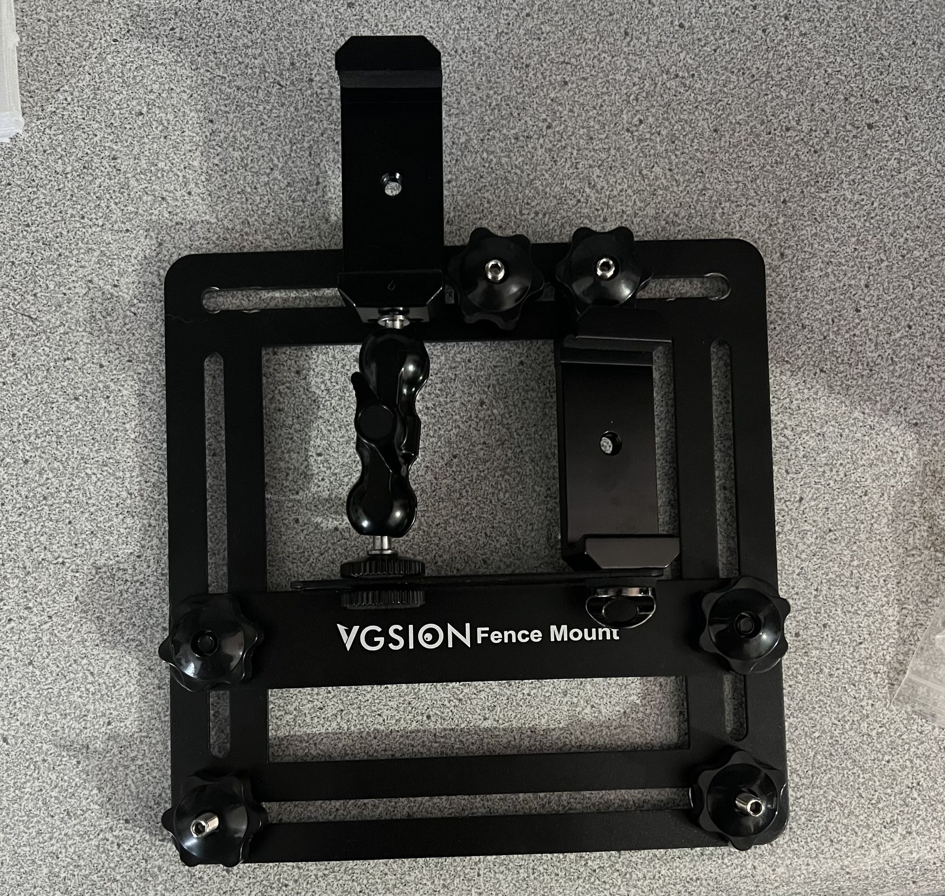 VGSION Aluminum Cell Phone/Action Camera Fence Mount for iPhone, Mevo Start, GoPro with Two Phone Clips, Angle Adjustable, Support Recording While Cha