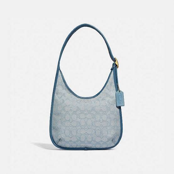 COACH Ergo Signature Jacquard C2588 Brass/Marble Blue Azure shoulder bag