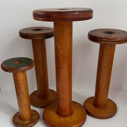 antique wooden spools
