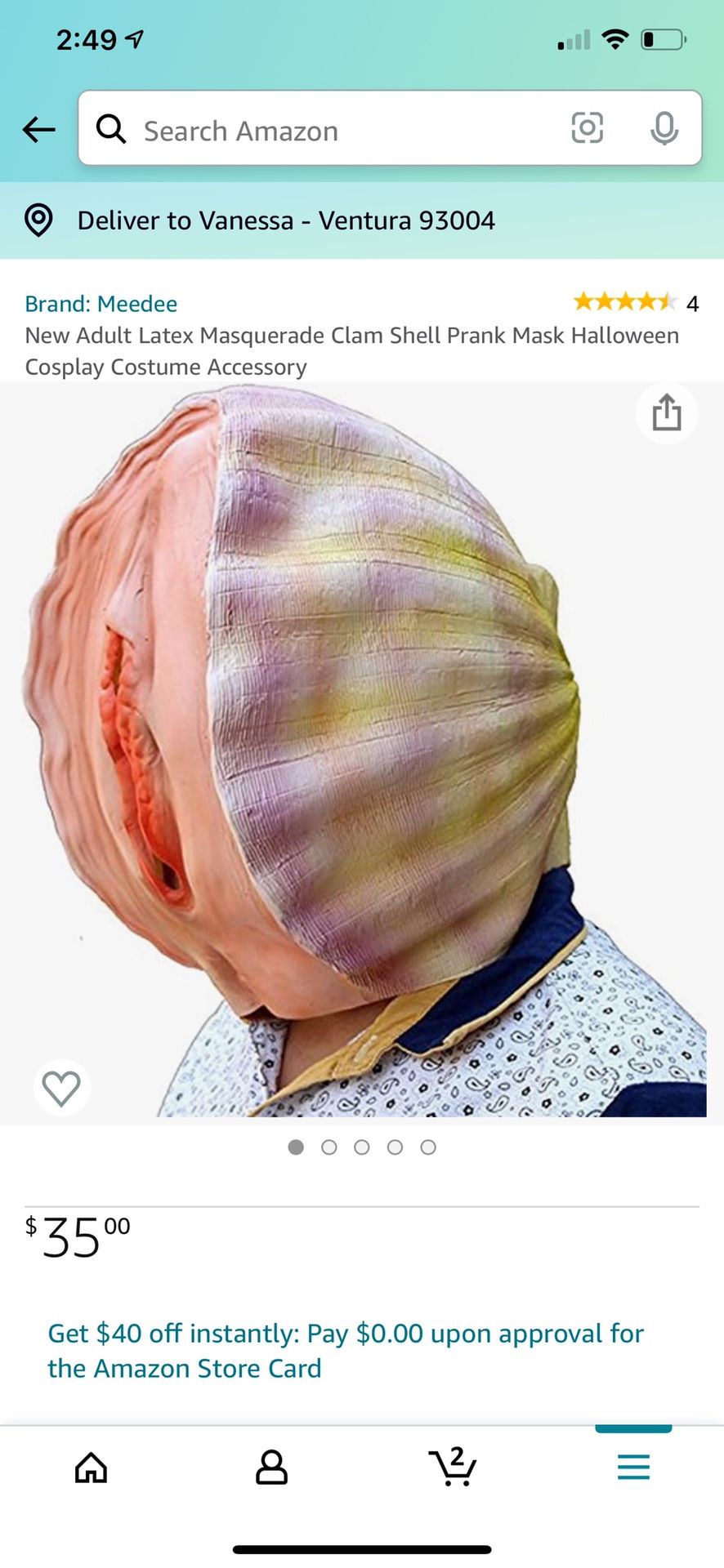 Clam Shell Mask Hilarious Halloween Costume