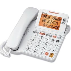 AT&T Digital White Big Button Telephone Built In Answering Machine 1 Number Of Handsets