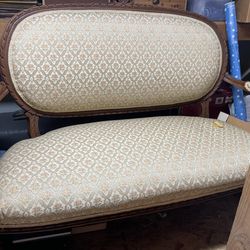 Love seat and two chairs and ottoman