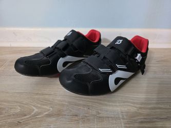 Peloton Cycling Shoes Size 43 - men 10 / women 12 Black / Red with Cleats