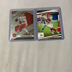 Patrick Mahomes and Travis Kelce football card