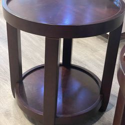 Two end tables with removable tray tops 