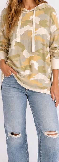 Aerie Pastel Camo Oversized Hoodie Sweatshirt S