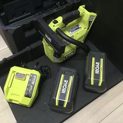 Ryobi  12" Chainsaw, Two 40v Batteries  & One Charger