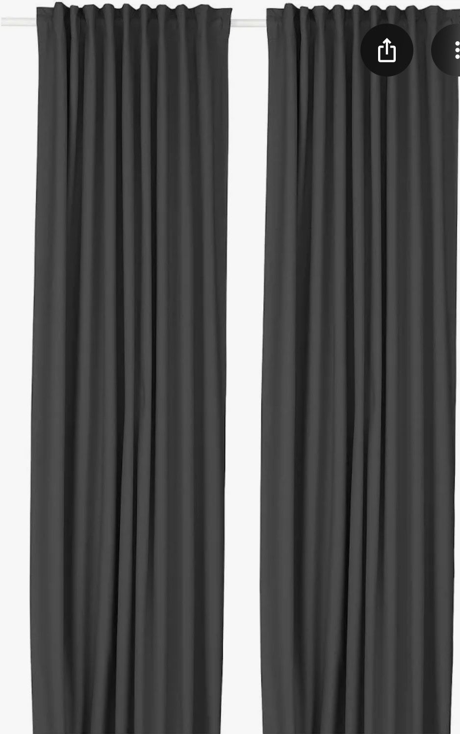 New IKEA Blackout Curtain Dark Gray