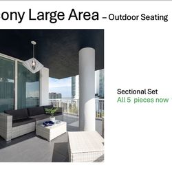 Outdoor sofa with tables